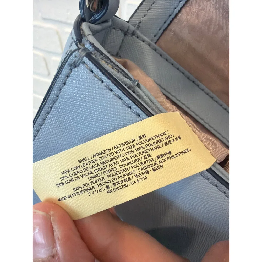 Kate Spade New York Flap Crossbody Bag Dusty Blue Saffiano Leather